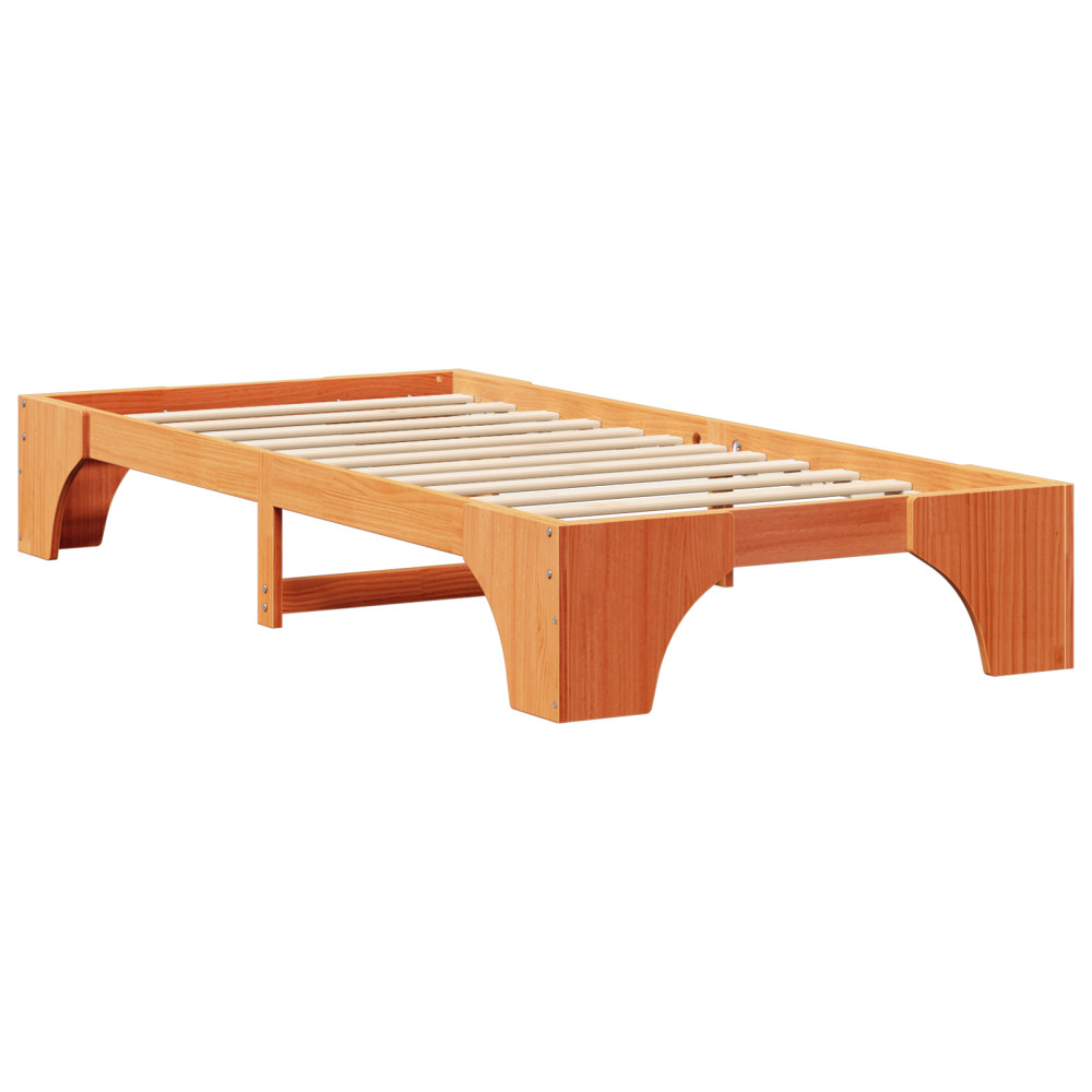 Produktbild för Sängram Vaxbrun 90 x 200 cm Massiv furu
