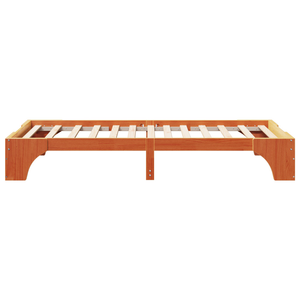 Produktbild för Sängram Vaxbrun 90 x 200 cm Massiv furu