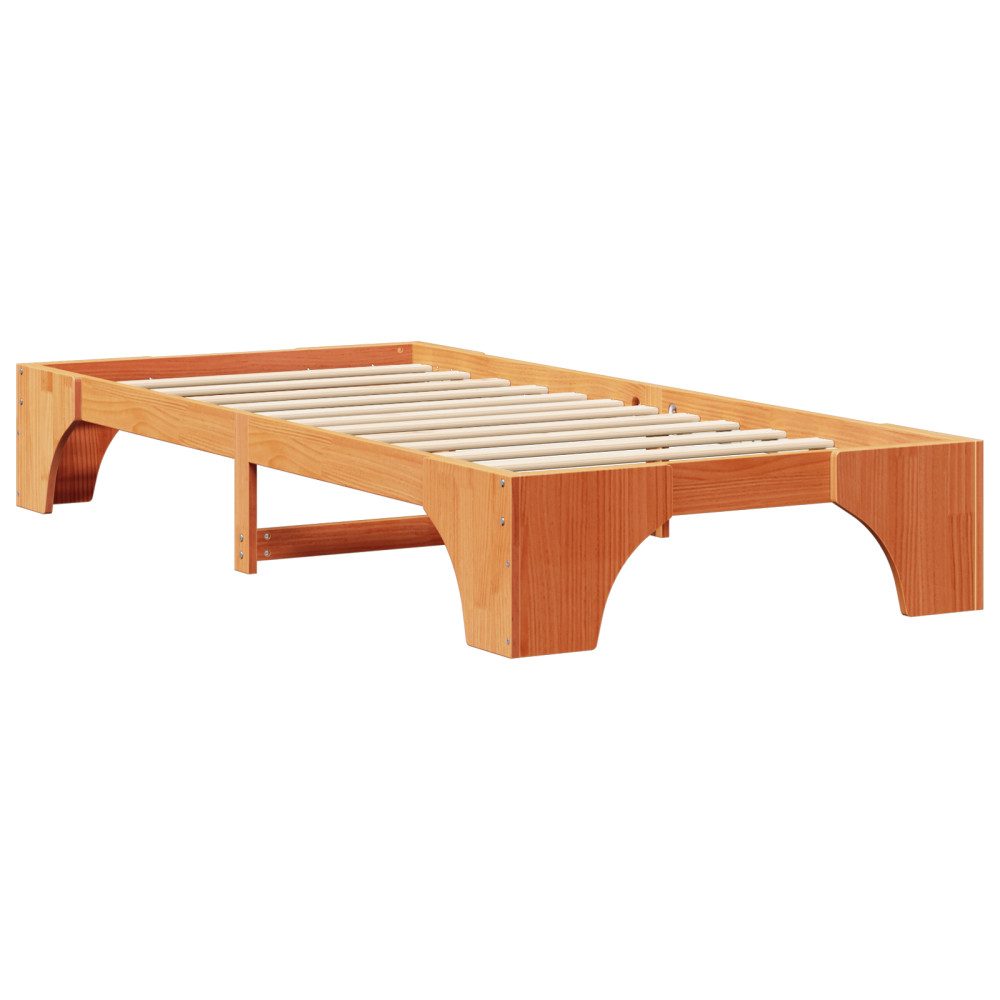 Produktbild för Sängram Vaxbrun 90 x 200 cm Massiv furu