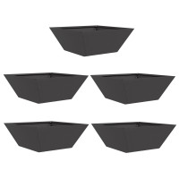 Produktbild för Trädgårdsplanterare 5 pcs Svart 40 x 40 x 15 cm Kallvalsat stål