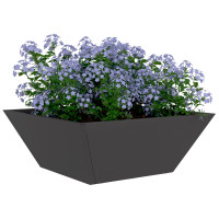 Produktbild för Trädgårdsplanterare 5 pcs Svart 40 x 40 x 15 cm Kallvalsat stål