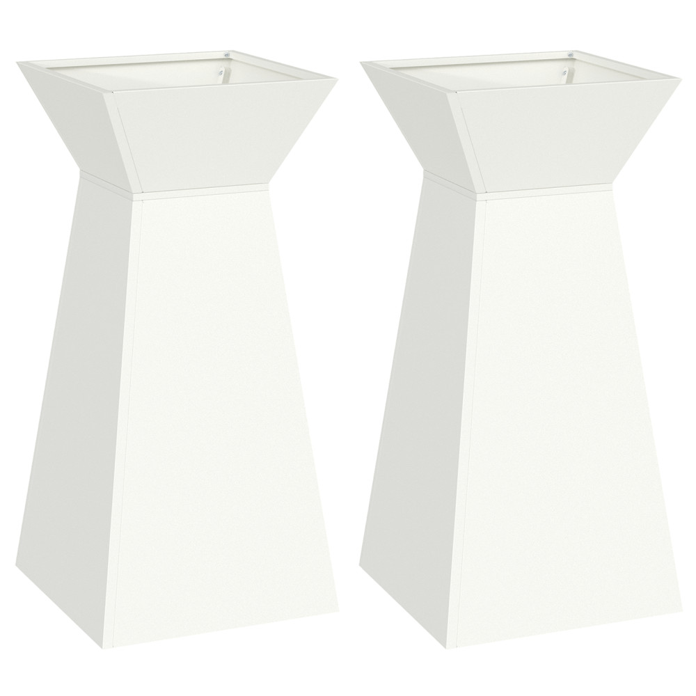 Produktbild för Pelarkrukor 2 pcs Vit 35 x 35 x 73 cm