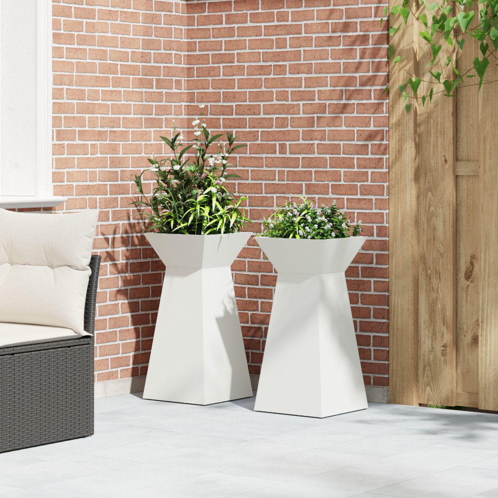 Produktbild för Pelarkrukor 2 pcs Vit 35 x 35 x 73 cm