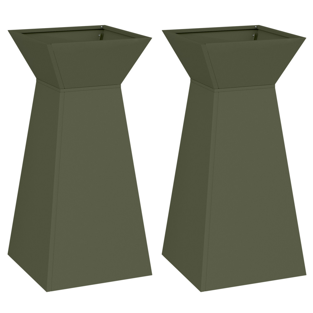 Produktbild för Pelarkrukor 2 pcs Olivgrön 35 x 35 x 73 cm