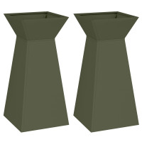 Produktbild för Pelarkrukor 2 pcs Olivgrön 35 x 35 x 73 cm