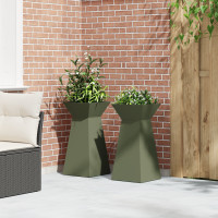 Produktbild för Pelarkrukor 2 pcs Olivgrön 35 x 35 x 73 cm