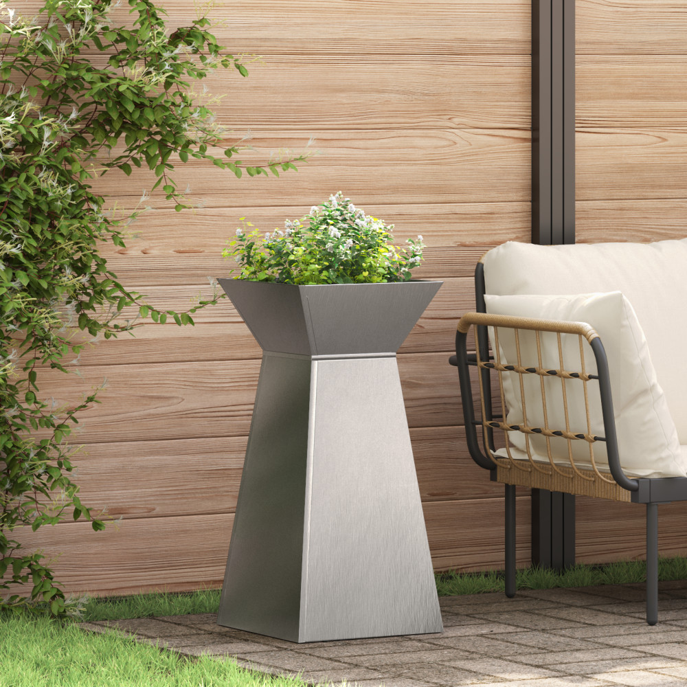 Produktbild för Pelarkrukor Silver 35 x 35 x 73 cm Rostfritt stål