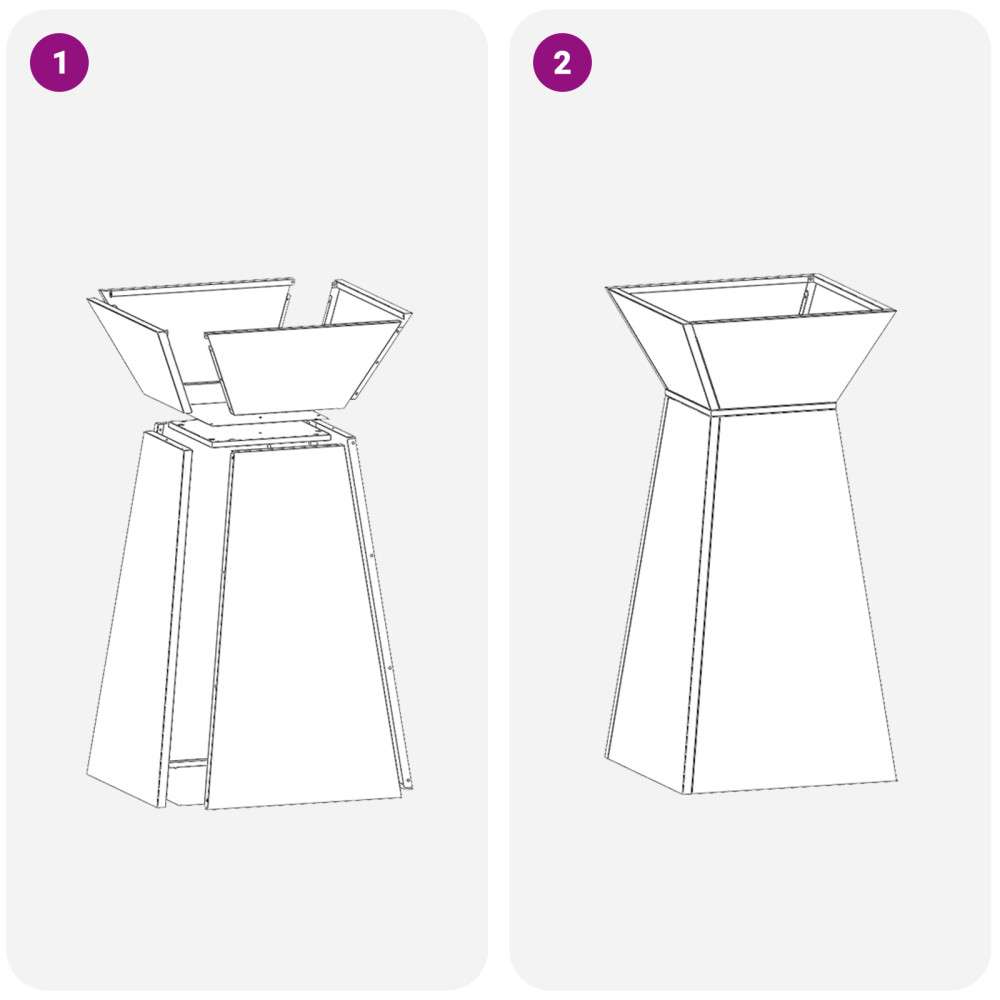 Produktbild för Pelarkrukor 2 pcs Silver 35 x 35 x 73 cm