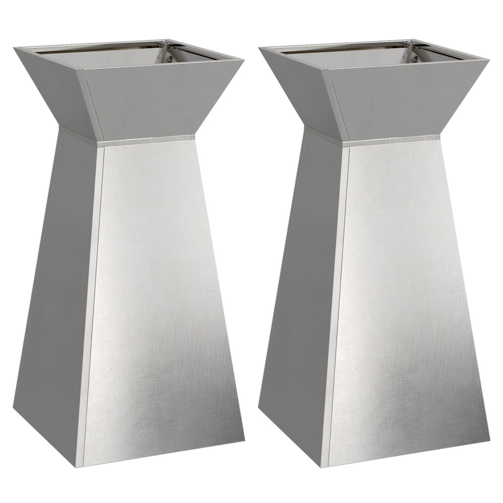 Produktbild för Pelarkrukor 2 pcs Silver 35 x 35 x 73 cm