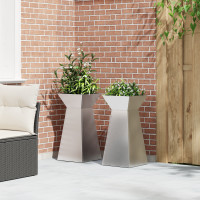 Produktbild för Pelarkrukor 2 pcs Silver 35 x 35 x 73 cm