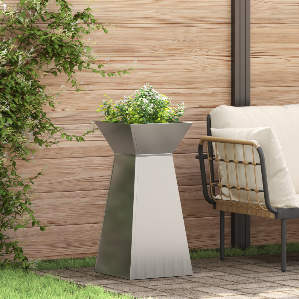 Produktbild för Pelarkrukor 2 pcs Silver 35 x 35 x 73 cm