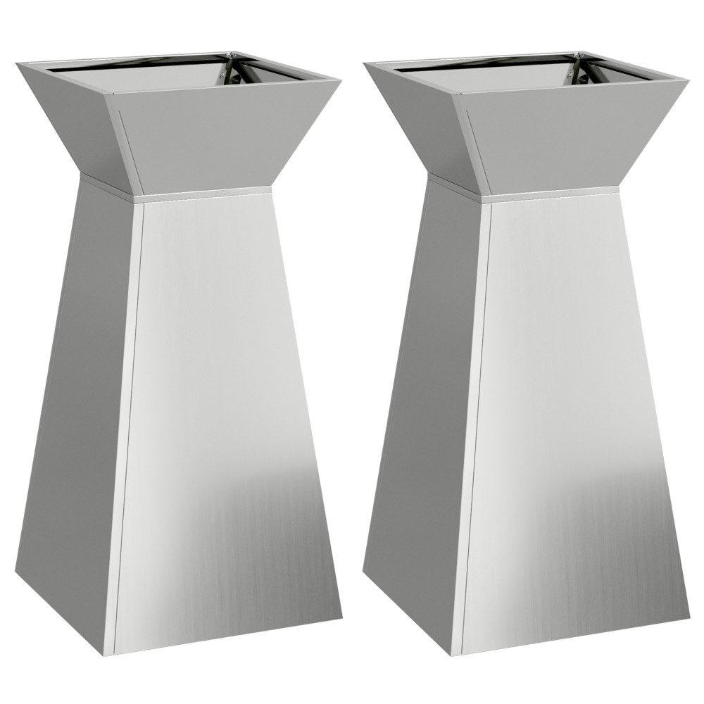 Produktbild för Pelarkrukor 2 pcs Silver 35 x 35 x 73 cm