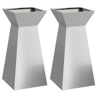 Produktbild för Pelarkrukor 2 pcs Silver 35 x 35 x 73 cm