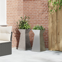Produktbild för Pelarkrukor 2 pcs Silver 35 x 35 x 73 cm