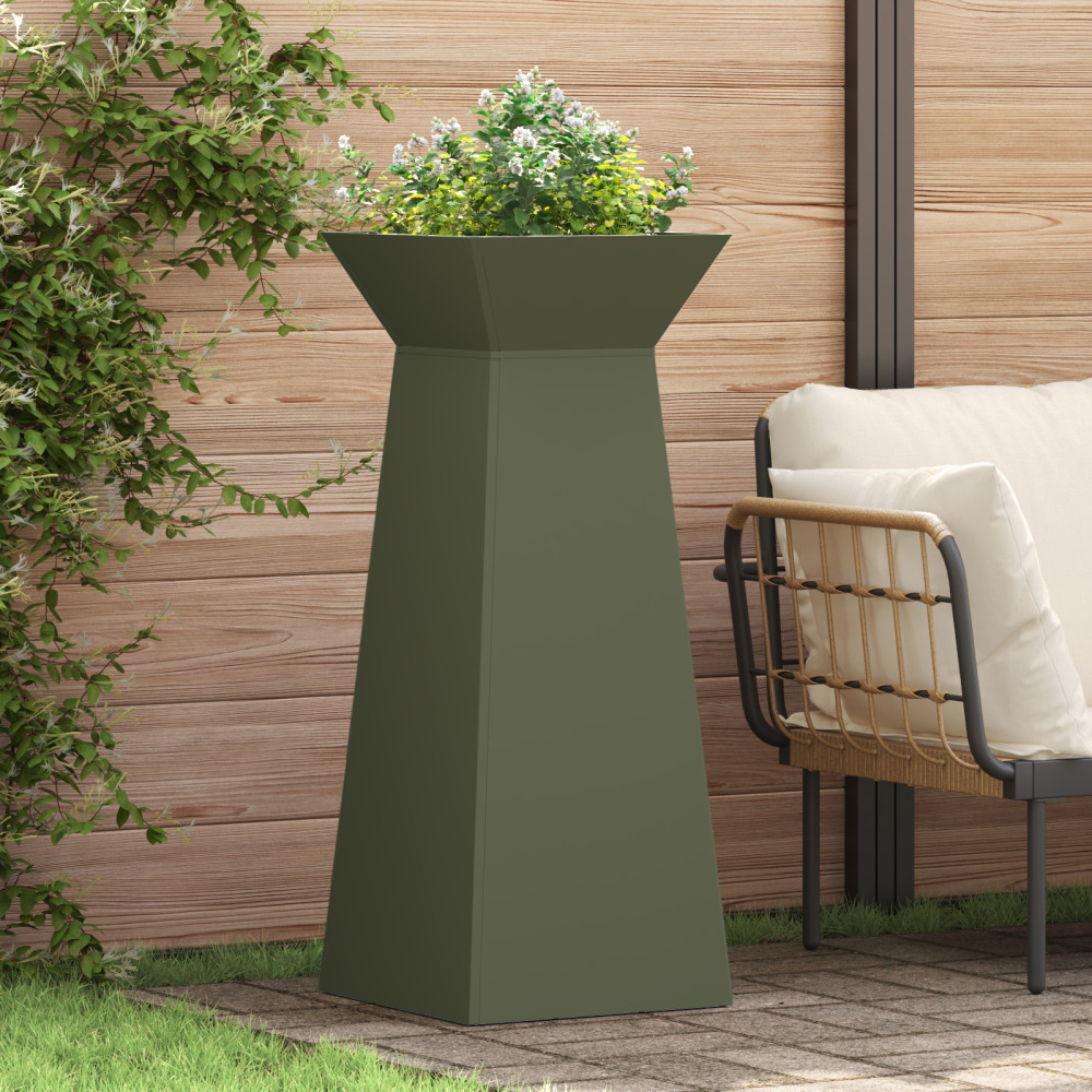 Produktbild för Pelarkrukor 2 pcs Olivgrön 40 x 40 x 100 cm