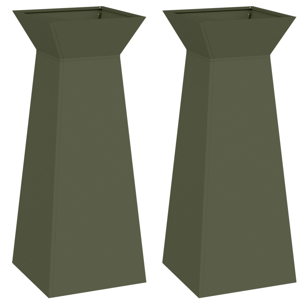 Produktbild för Pelarkrukor 2 pcs Olivgrön 40 x 40 x 100 cm