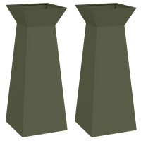 Produktbild för Pelarkrukor 2 pcs Olivgrön 40 x 40 x 100 cm