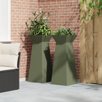 Produktbild för Pelarkrukor 2 pcs Olivgrön 40 x 40 x 100 cm
