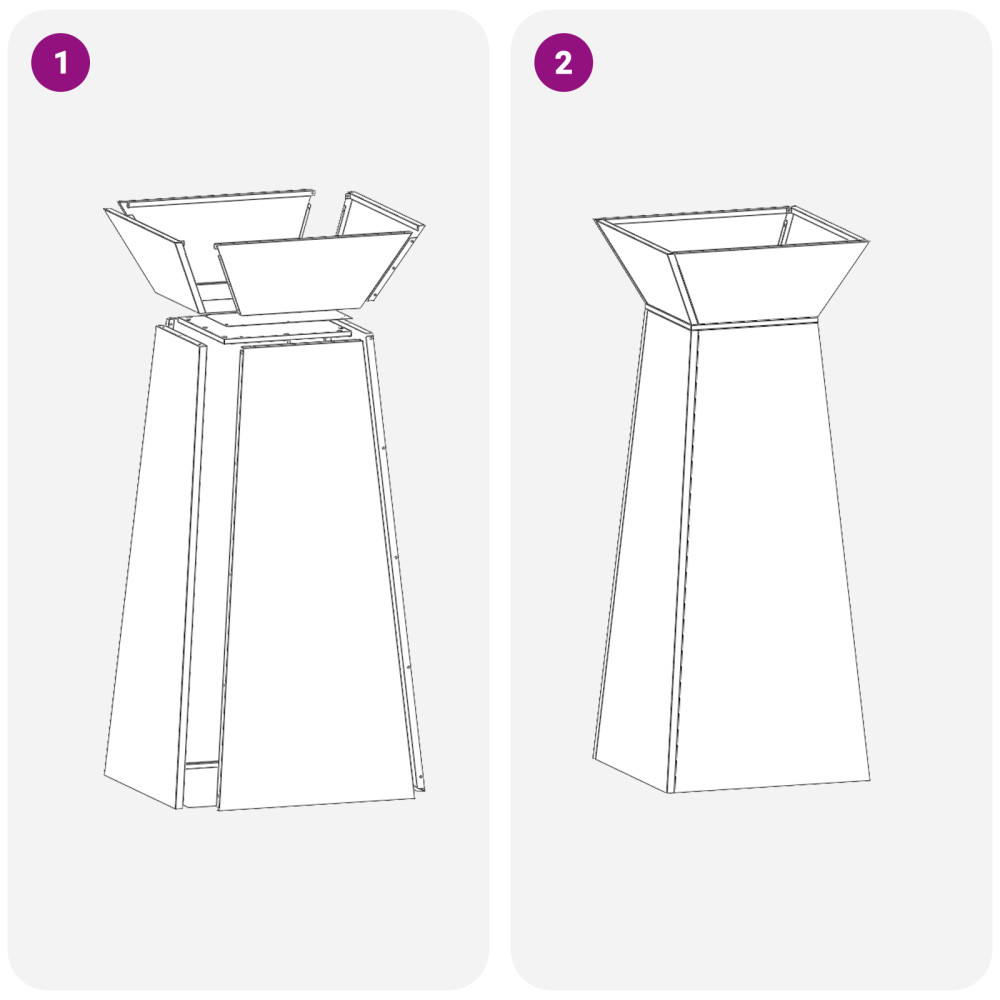 Produktbild för Pelarkrukor 2 pcs Silver 40 x 40 x 100 cm