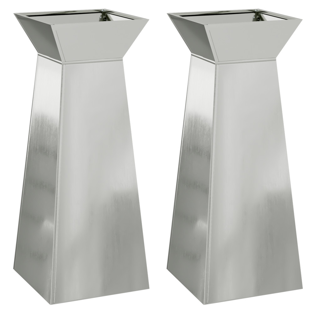 Produktbild för Pelarkrukor 2 pcs Silver 40 x 40 x 100 cm