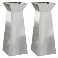 Produktbild för Pelarkrukor 2 pcs Silver 40 x 40 x 100 cm
