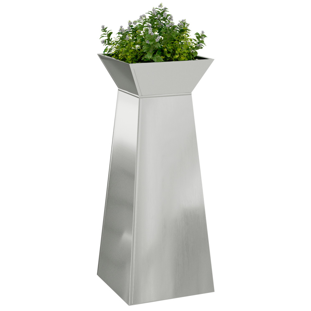 Produktbild för Pelarkrukor 2 pcs Silver 40 x 40 x 100 cm