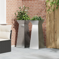 Produktbild för Pelarkrukor 2 pcs Silver 40 x 40 x 100 cm