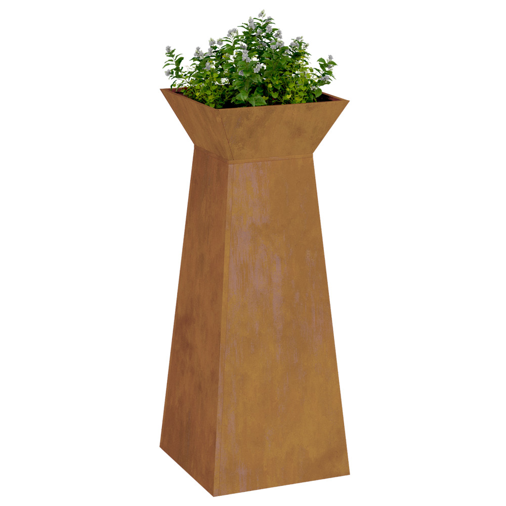 Produktbild för Pelarkrukor 2 pcs Silver 40 x 40 x 100 cm Väderbeständig stål