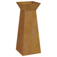 Produktbild för Pelarkrukor 2 pcs Silver 40 x 40 x 100 cm Väderbeständig stål