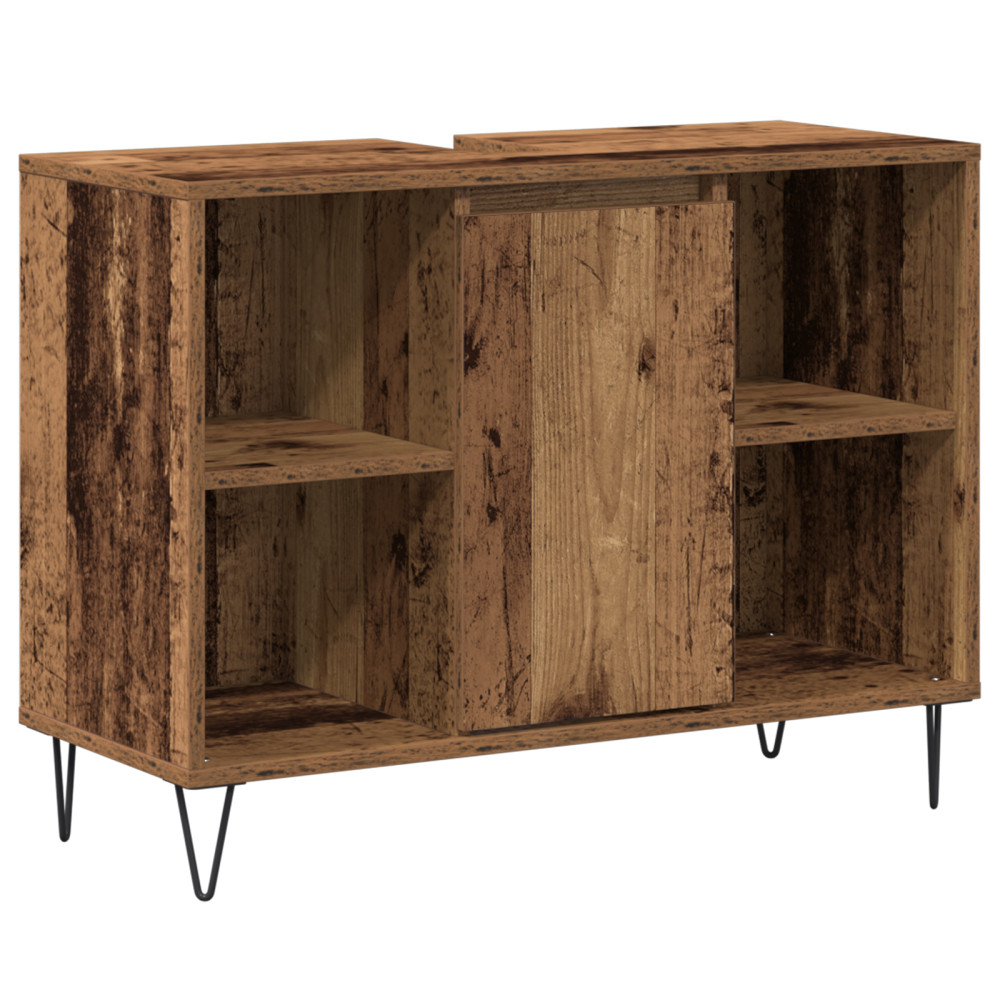 Produktbild för Badrumsskåp Gammalt trä 80 x 33 x 60 cm Konstruerat trä