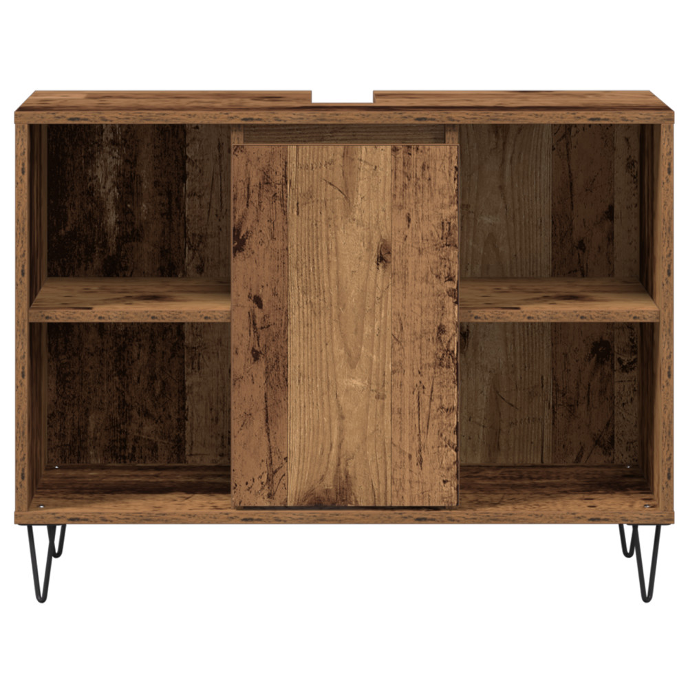 Produktbild för Badrumsskåp Gammalt trä 80 x 33 x 60 cm Konstruerat trä