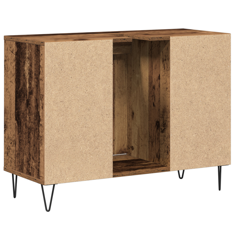 Produktbild för Badrumsskåp Gammalt trä 80 x 33 x 60 cm Konstruerat trä