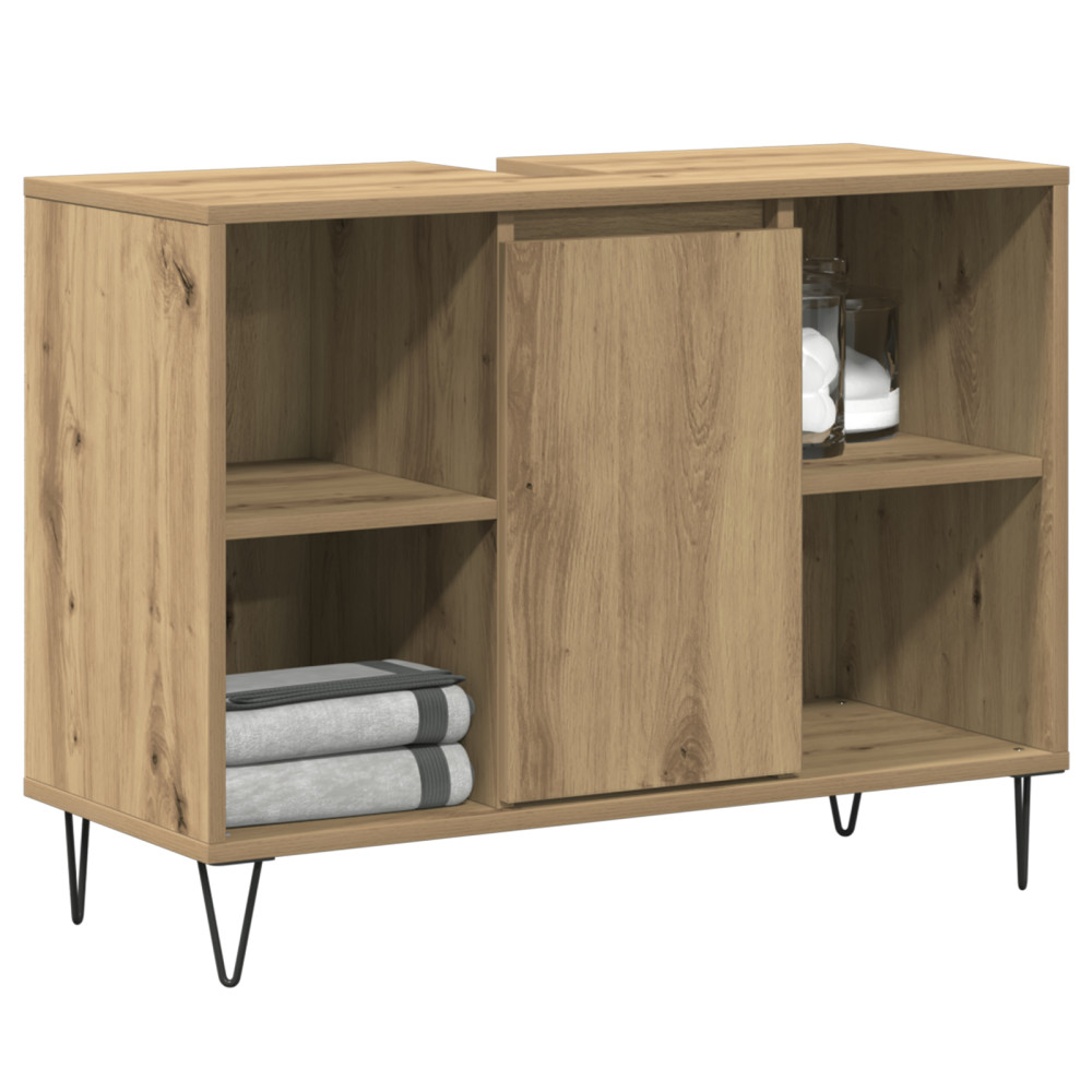 Produktbild för Badrumsskåp med dörr Artisan Ek 80 x 33 x 60 cm Konstruerat trä
