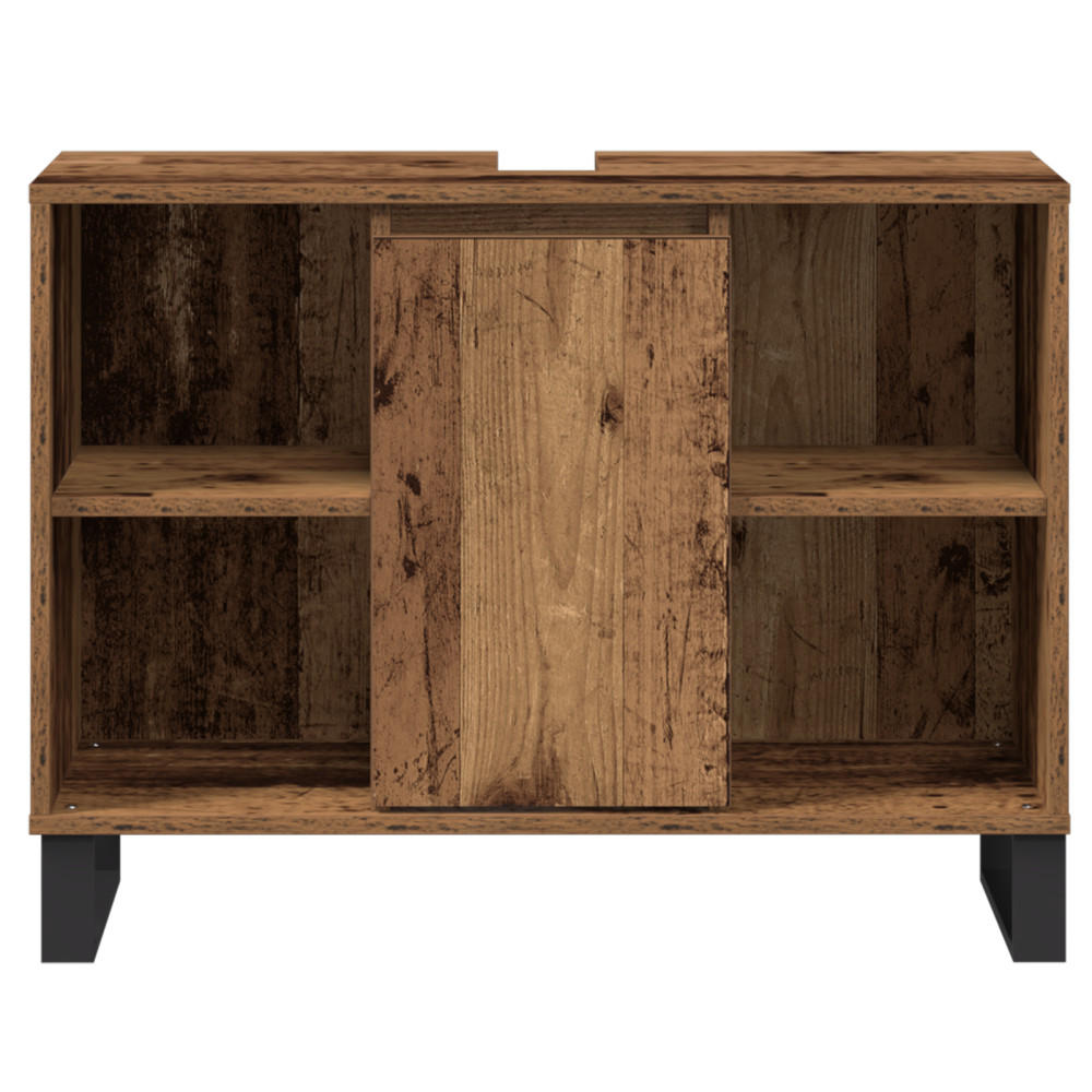 Produktbild för Badrumsskåp Gammalt trä 80 x 33 x 60 cm Konstruerat trä