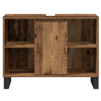 Produktbild för Badrumsskåp Gammalt trä 80 x 33 x 60 cm Konstruerat trä