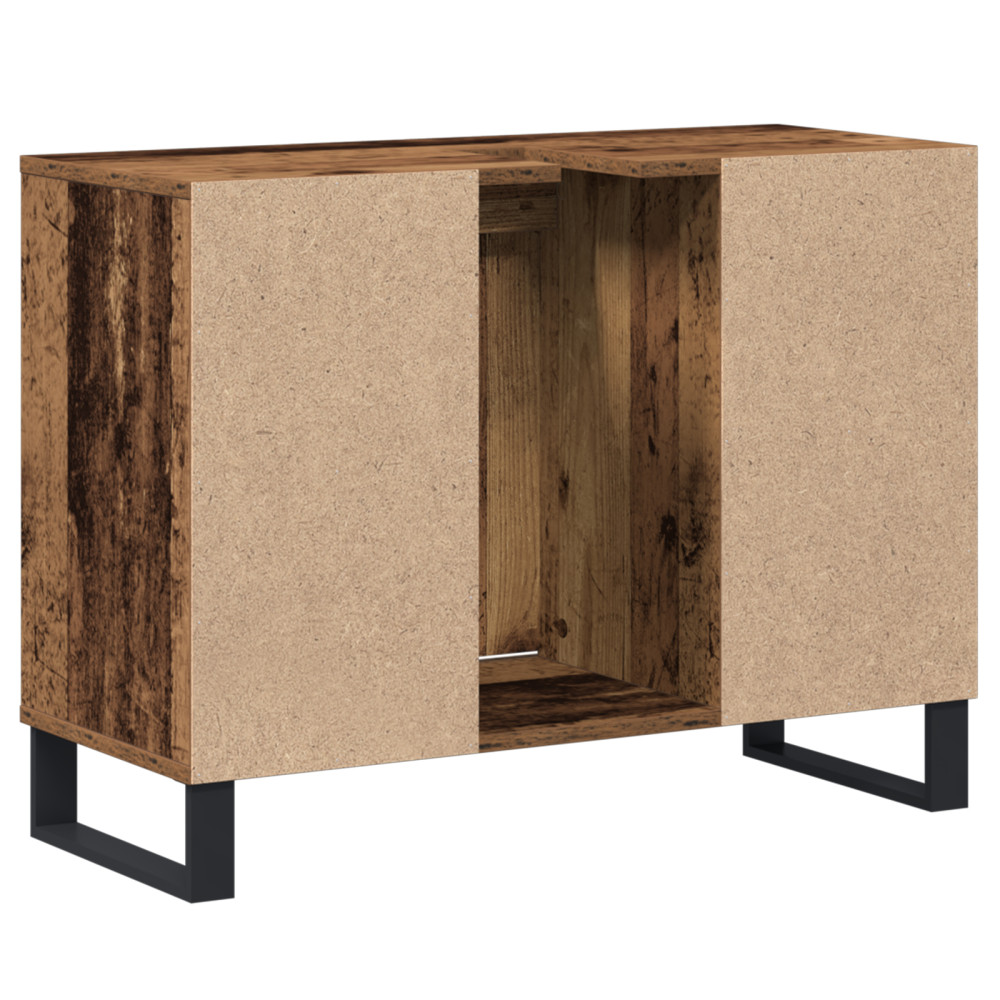 Produktbild för Badrumsskåp Gammalt trä 80 x 33 x 60 cm Konstruerat trä