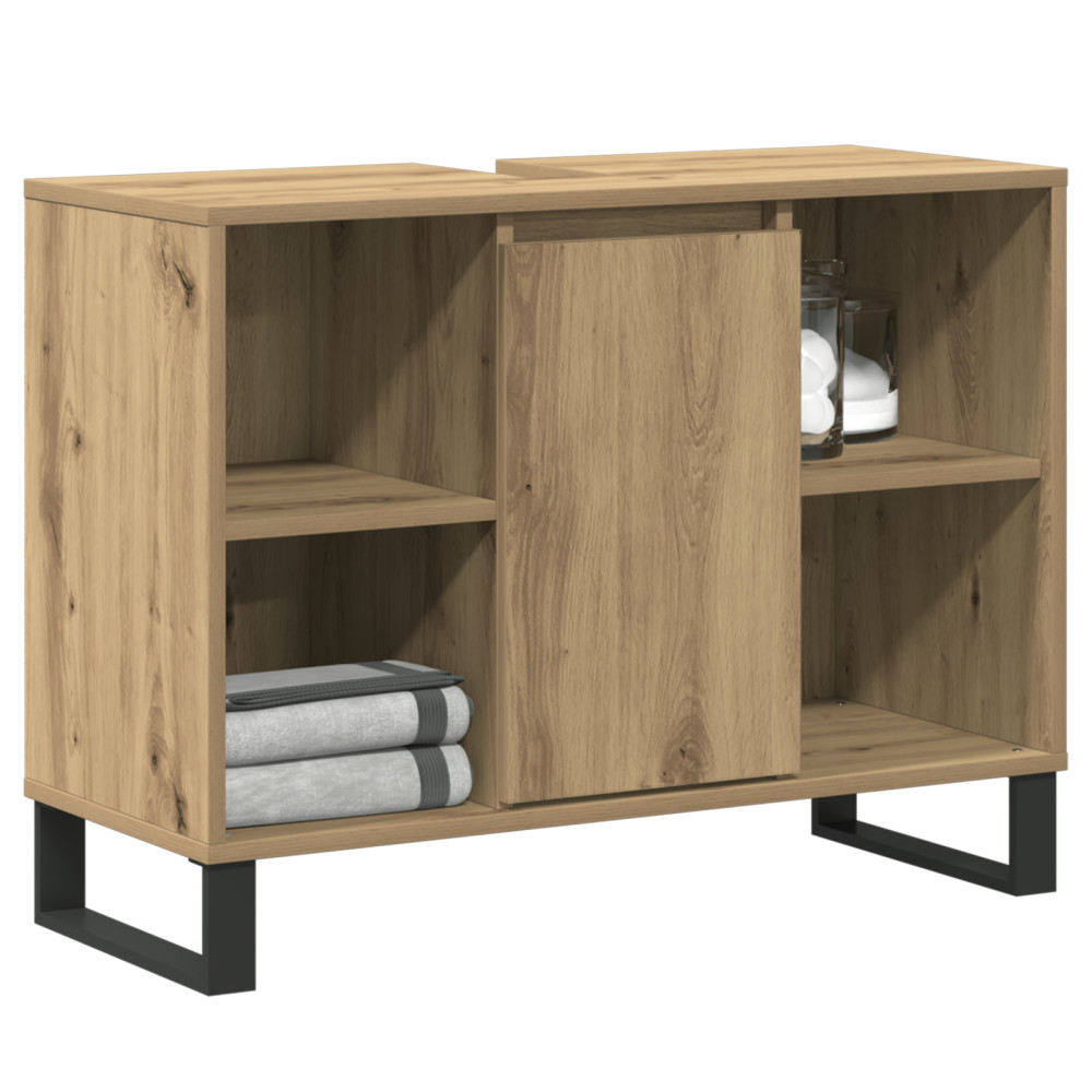 Produktbild för Badrumsskåp med dörr Artisan Ek 80 x 33 x 60 cm Konstruerat trä