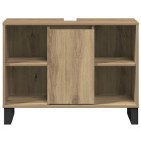 Produktbild för Badrumsskåp med dörr Artisan Ek 80 x 33 x 60 cm Konstruerat trä