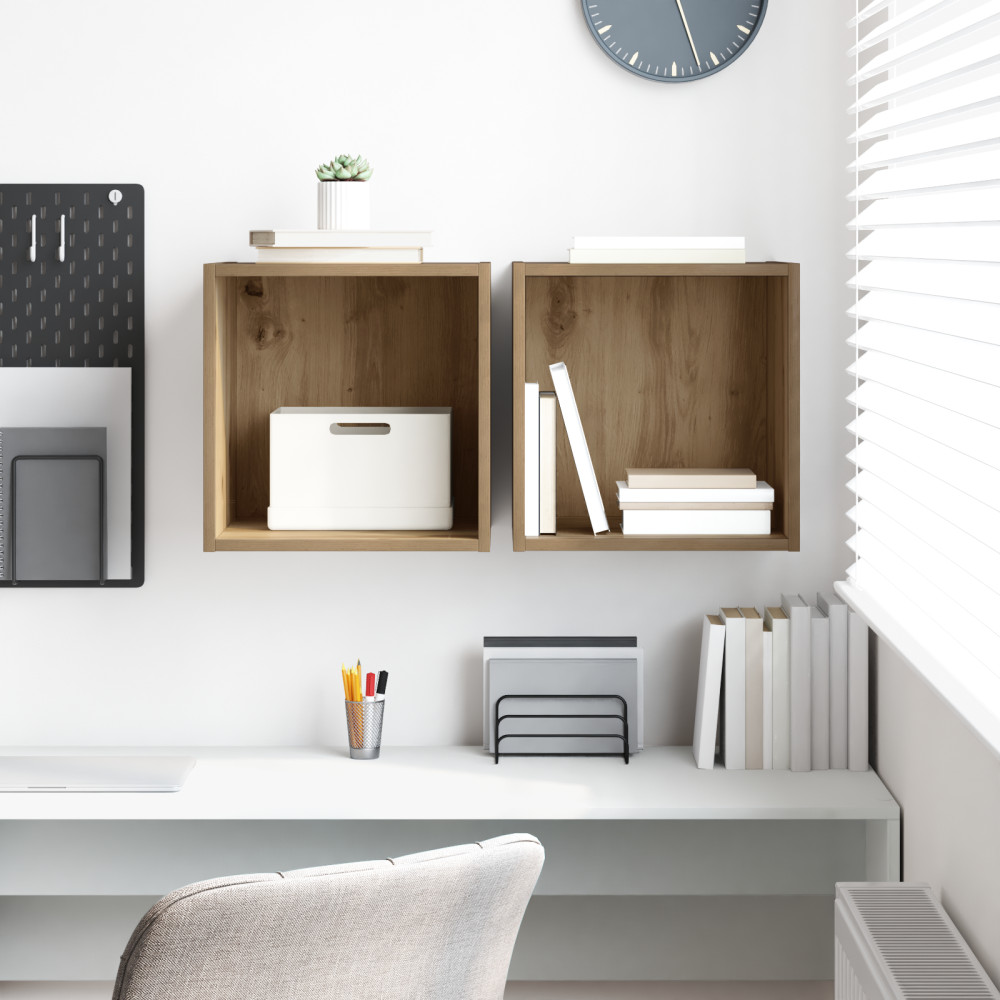 Produktbild för Väggskåp 2 pcs Artisan Ek 37 x 37 x 37 cm Konstruerat trä