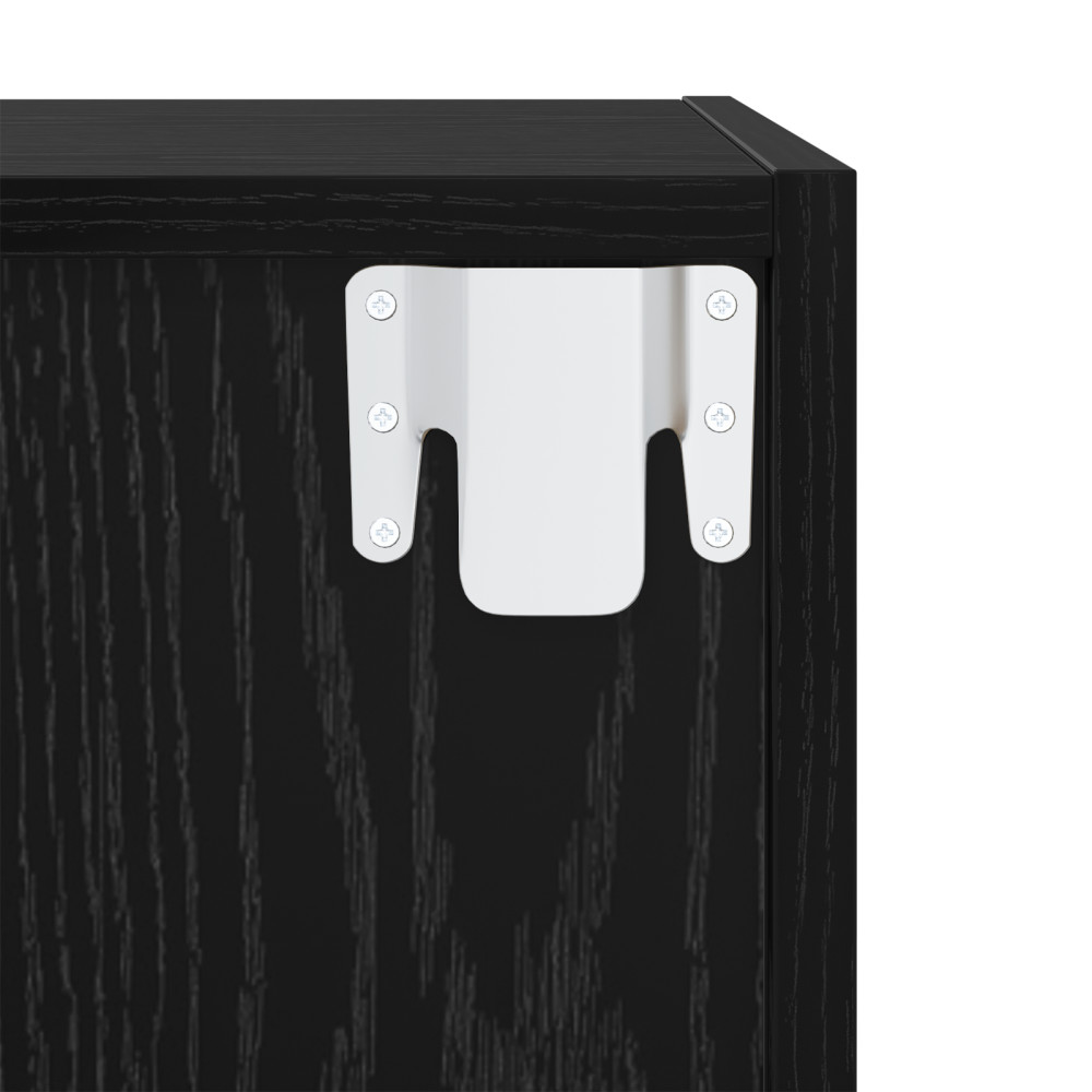 Produktbild för Väggskåp 2 pcs Svart Ek 37 x 37 x 37 cm Konstruerat trä