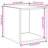 Produktbild för Väggskåp 2 pcs Svart Ek 37 x 37 x 37 cm Konstruerat trä