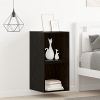 Produktbild för Väggskåp 2 pcs Svart Ek 37 x 37 x 37 cm Konstruerat trä