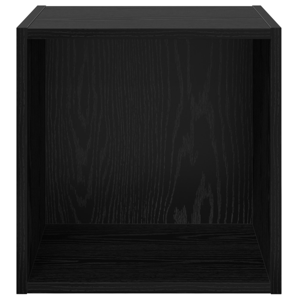 Produktbild för Väggskåp 2 pcs Svart Ek 37 x 37 x 37 cm Konstruerat trä