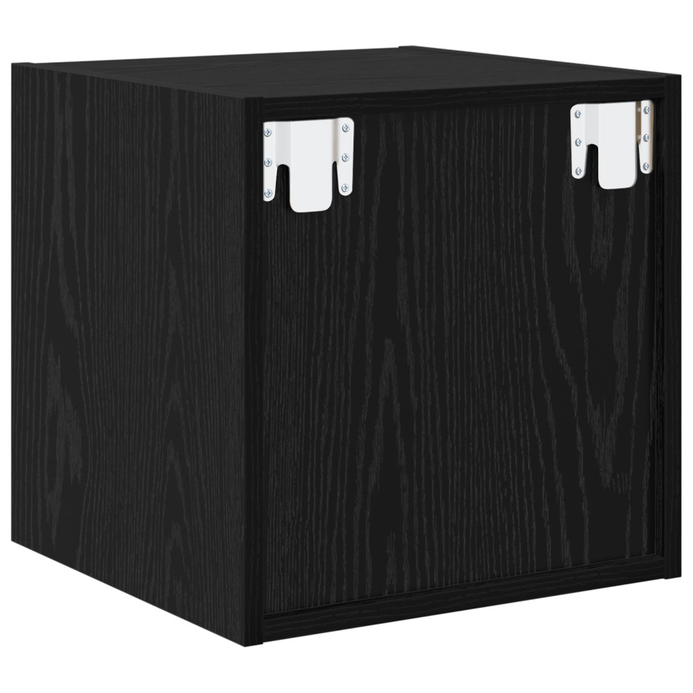 Produktbild för Väggskåp 2 pcs Svart Ek 37 x 37 x 37 cm Konstruerat trä