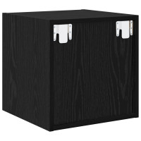 Produktbild för Väggskåp 2 pcs Svart Ek 37 x 37 x 37 cm Konstruerat trä
