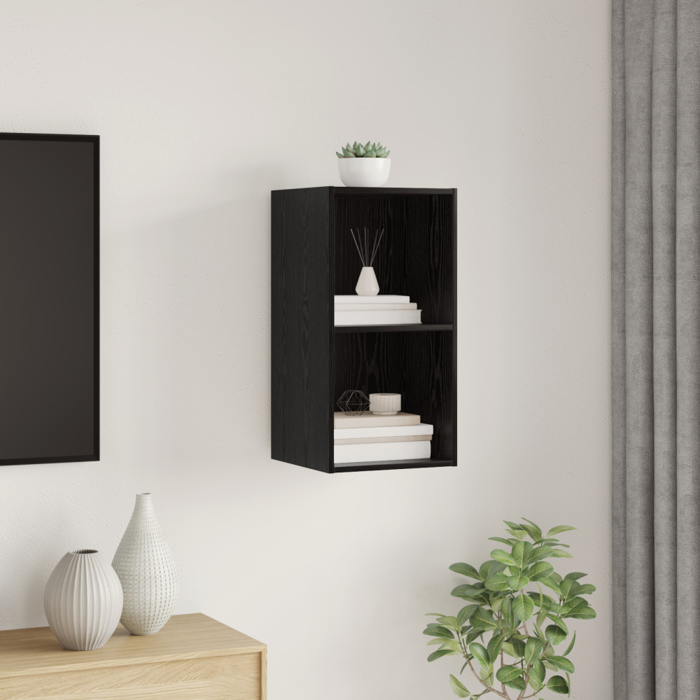 Produktbild för TV-bänkset Svart Ek 37 x 37 x 72 cm Konstruerat trä