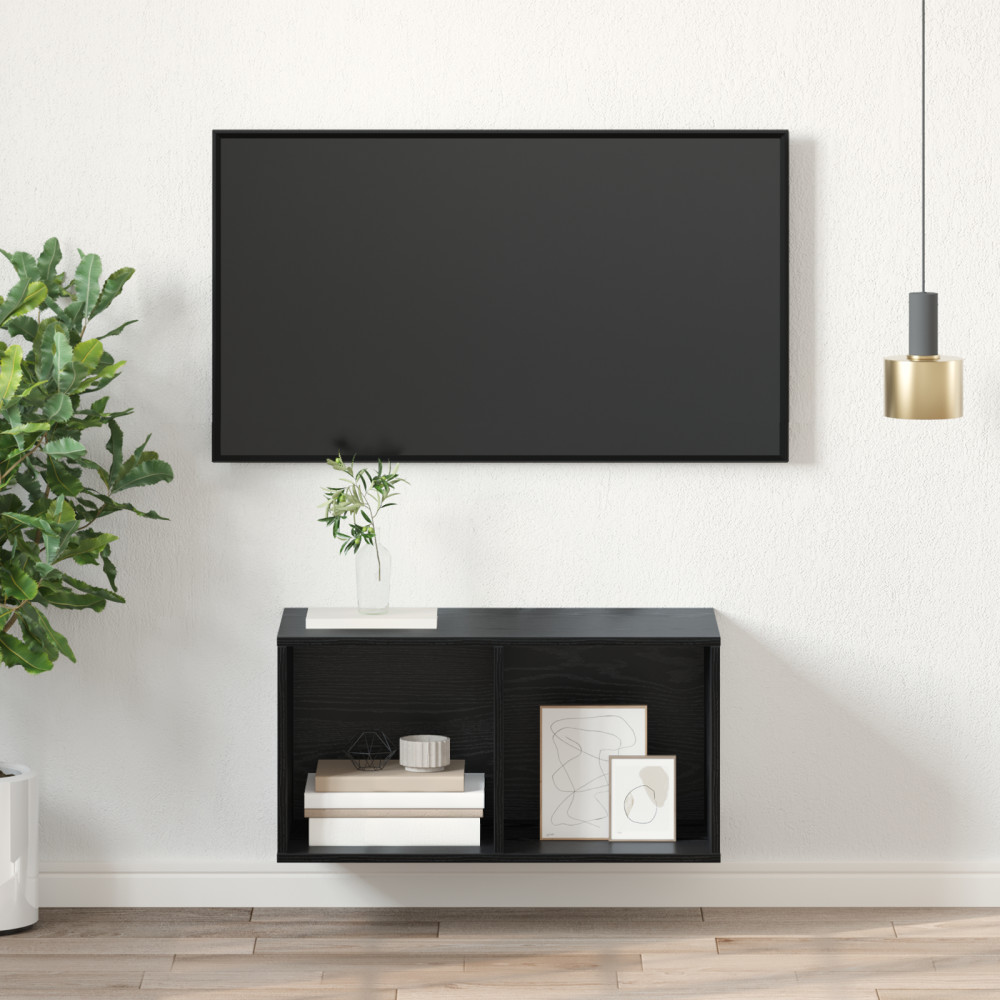 Produktbild för TV-bänkset Svart Ek 37 x 37 x 72 cm Konstruerat trä