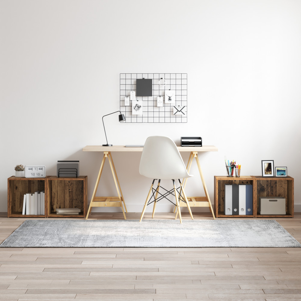 Produktbild för TV-bänkset 4 pcs Gammalt trä 37 x 35 x 37,5 cm Konstruerat trä