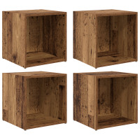 Produktbild för TV-bänkset 4 pcs Gammalt trä 37 x 35 x 37,5 cm Konstruerat trä
