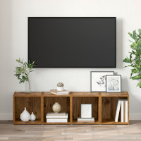 Produktbild för TV-bänkset 4 pcs Gammalt trä 37 x 35 x 37,5 cm Konstruerat trä